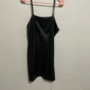 black size large leather style mini dress